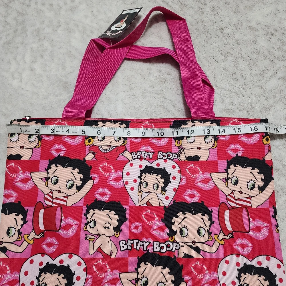 BETTY BOOP SHOULDER TOTE BAG WITH ATTACHED COIN PURSE, PINK